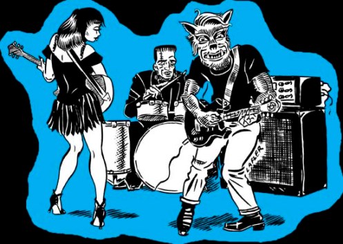 Monster band T-Shirt design for Manx Media